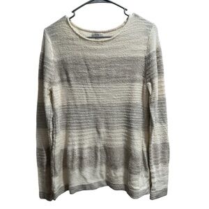 Calvin Klein Striped Textured Sweater, size‎ Medium, Beige/Tan